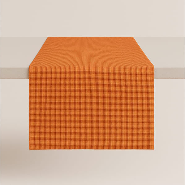 Muestra de tela naranja para mesa